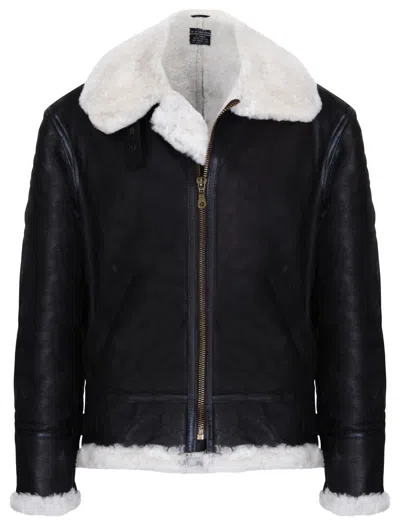 Pre-owned Infinity Men's Aviator Brown B3 Real Shearling Sheepskin Leather Bomber Flying Jacket