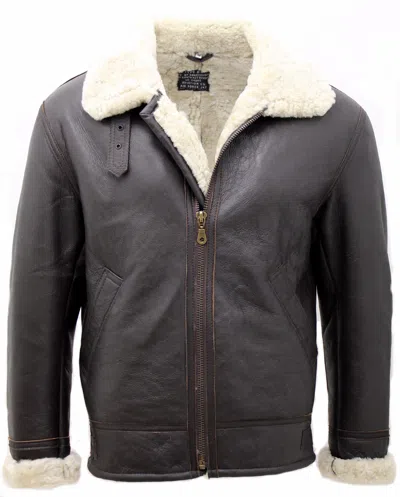 Pre-owned Infinity Men's Cream B3 Shearling Sheepskin World War 2 Bomber Leather Flying Jacket In Ivory