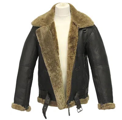 Pre-owned Infinity Wwii Mens Raf Ginger Sheepskin Aviator Flying Jacket In Brown/ginger