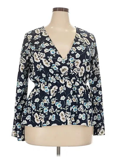 Pre-owned Influence Long Sleeve Blouse In Blue