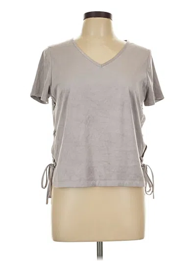 Pre-owned Influence Short Sleeve Top Gray V-neck Tops