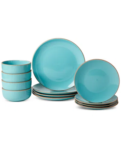 Infuse 12 Pc. Stoneware Dinnerware Set, Service For 4 In Blue