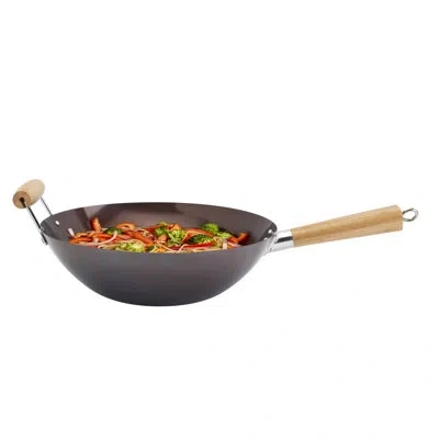 Infuse 14'' Non-stick Carbon Steel Wok In Black