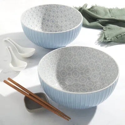 Infuse 2-piece 58oz Stoneware Ramen Bowls, Stars In Blue