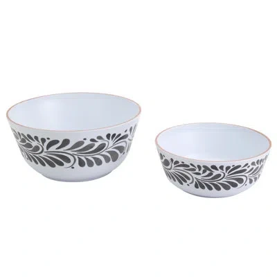 Infuse 2-piece Melamine Serving Bowl Set, Lebrillo In Black,white