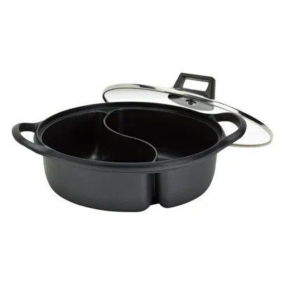 Infuse 4.4 Quart 2-section Non-stick Aluminum Covered Hot Pot In Black