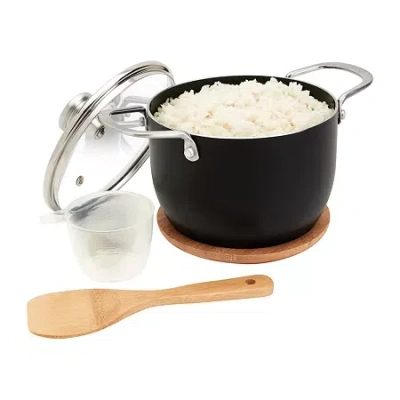 Infuse 5-pc. Non-stick Rice Cooker Set In Black