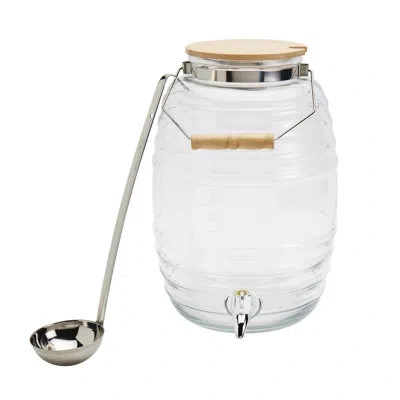 Infuse 9.2l Glass Jaron Drink Dispenser With Ladle In Clear