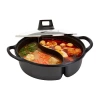 Infuse Aluminum Non-stick 2-section Hot Pot In Black
