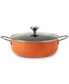 Infuse Aluminum Nonstick 6-qt. Caldero With Lid In Orange