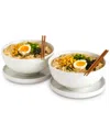 Infuse Asian 8-pc. Ceramic Ramen Bowl & Accessories Set In White