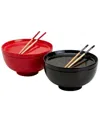 Infuse Asian Ceramic 8 Piece Ramen Bowl Set In Multi