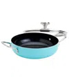 Infuse Latin Aluminum 3 Quart Caldero With Lid In Aqua