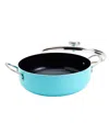 Infuse Latin Aluminum 6 Quart Caldero With Lid In Aqua