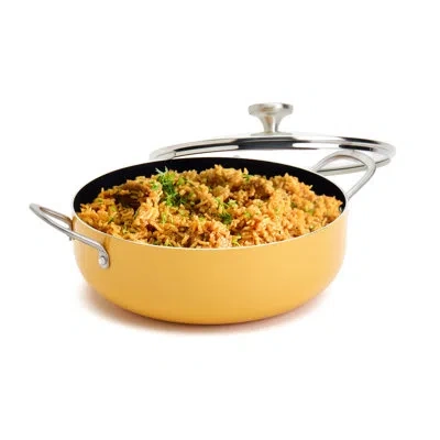 Infuse Latin Non-stick Aluminum Covered Caldero Saute Pan In Yellow