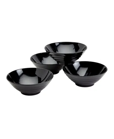Infuse Melamine Ramen Bowls, Set Of 4 In Black