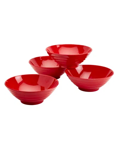 Infuse Melamine Ramen Bowls, Set Of 4 In Red