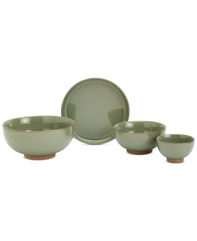 Infuse Nesting 4 Pc. Noodle Bowl Set, Service For 1 In Green