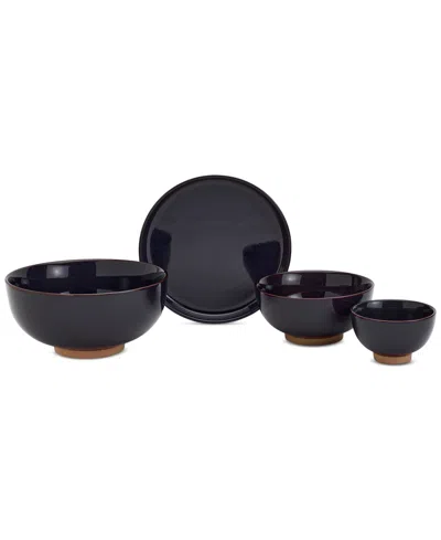 Infuse Nesting 4 Pc. Noodle Bowl Set, Service For 1 In Navy