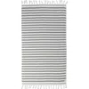 Infusezen Bask Striped Organic Turkish Towel With Soft Terry Cloth Back In Black