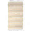 Infusezen Bask Striped Organic Turkish Towel With Soft Terry Cloth Back In Yellow
