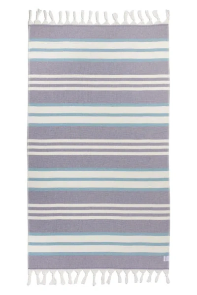 Infusezen Cove Striped Organic Turkish Towel With Soft Terry Cloth Back