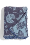 Infusezen Dandelion Reversible Organic Muslin Blanket In Blue