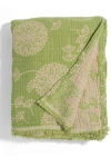 Infusezen Dandelion Reversible Organic Muslin Blanket In Green