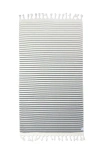 Infusezen Gradient Striped Organic Turkish Towel With Soft Terry Cloth Back In Gray
