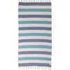 Infusezen Kapris Striped Organic Turkish Towel With Soft Terry Cloth Back