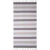 Infusezen Kapris Striped Organic Turkish Towel With Soft Terry Cloth Back In Brown