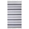 Infusezen Kapris Striped Organic Turkish Towel With Soft Terry Cloth Back In Gray