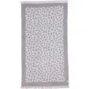 Infusezen Leopard Print Organic Cotton Full Terry Turkish Towel In Gray