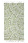 Infusezen Mandala Organic Turkish Towel In Green