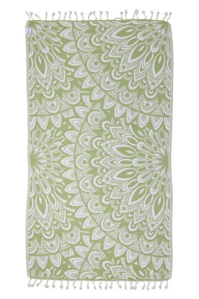 Infusezen Mandala Organic Turkish Towel In Green