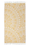 Infusezen Mandala Organic Turkish Towel In Yellow