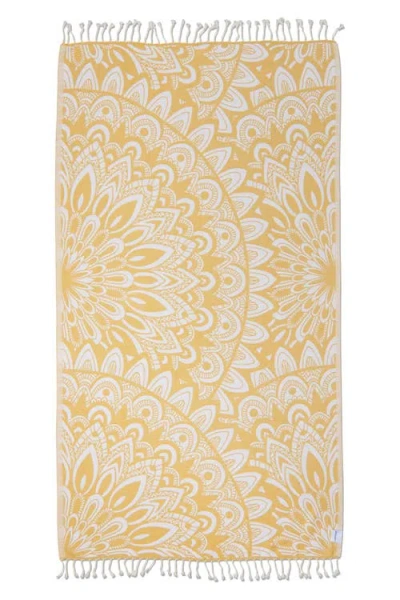 Infusezen Mandala Organic Turkish Towel In Yellow