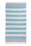 Infusezen Marine Striped Organic Turkish Towel With Soft Terry Cloth Lining