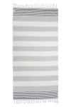 Infusezen Marine Striped Organic Turkish Towel With Soft Terry Cloth Lining In Multi