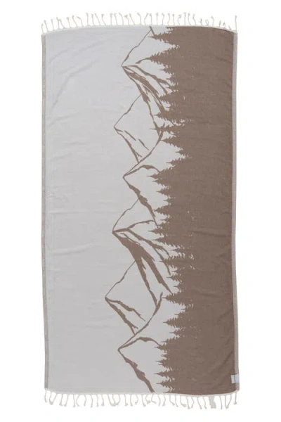 Infusezen Mountain 100% Cotton Reversible Turkish Towel In Brown