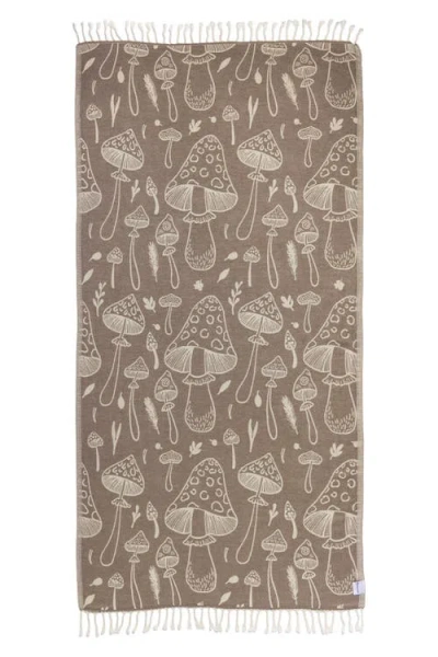 Infusezen Mushroom Sand Resistant Organic Turkish Towel In Brown