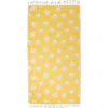 Infusezen Paw Print Organic Cotton Turkish Towel In Yellow