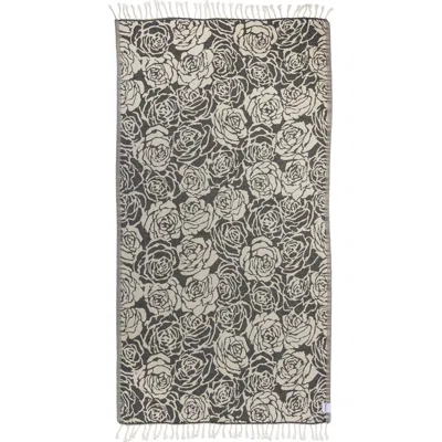 Infusezen Rose Sand Resistant Organic Turkish Towel In Black