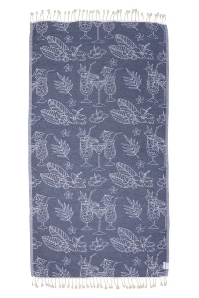 Infusezen Tropical Drink Organic Turkish Towel In Blue