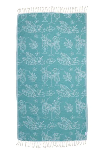 Infusezen Tropical Drink Organic Turkish Towel In Blue