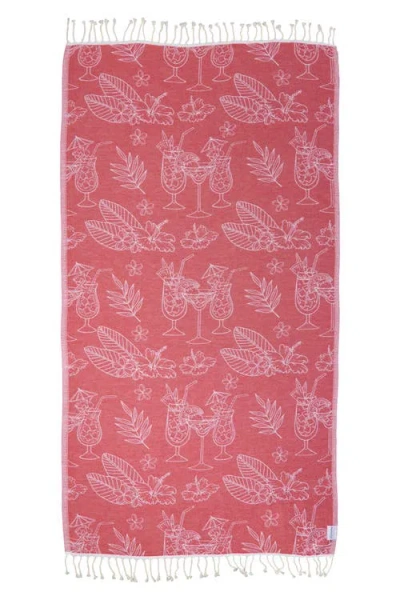 Infusezen Tropical Drink Organic Turkish Towel In Red