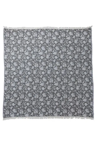 Infusezen Whimsical Flower Organic Reversible Muslin Blanket In Black