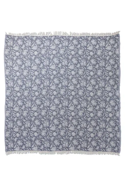 Infusezen Whimsical Flower Organic Reversible Muslin Blanket In Blue