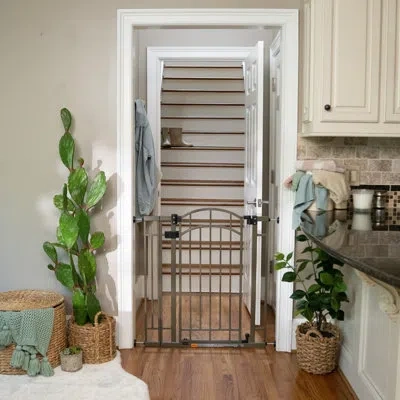 Ingenuity Multi-use Decorative Extra Tall Safety Pet And Baby Gate, 28.5'-48' Wide, 36' Tall,pressure Or Hardw In Bronze