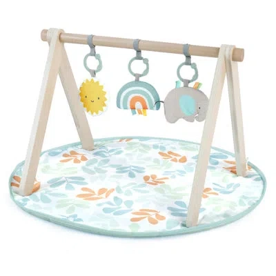 Ingenuity Sun Valley Wooden Toy Arch & Play Mat In Blue